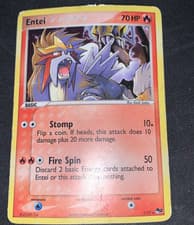Pokémon TCG Entei 1/17 Pop Series Promos 2 Rare Holo HP HEAVILY PLAYED!