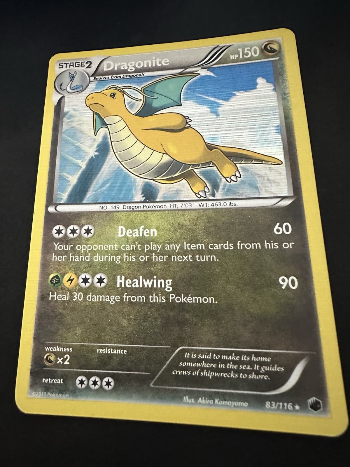 Dragonite 83/116 Plasma Freeze Holo Rare Cosmos Holo Pokémon Card 2013 MP