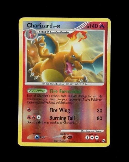 2009 Pokemon ARCEUS CHARIZARD REVERSE HOLO 1/99 RARE! HP WEAR