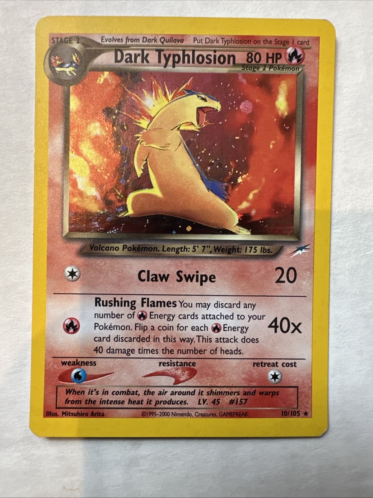 Pokémon TCG - Dark Typhlosion 10/105  Neo Destiny  Unlimited Holo LP