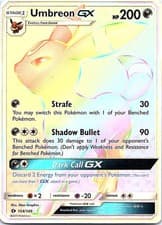 Umbreon GX (Secret) 154/149 Holo Secret Rare SM Base Set NM Front / LP Back