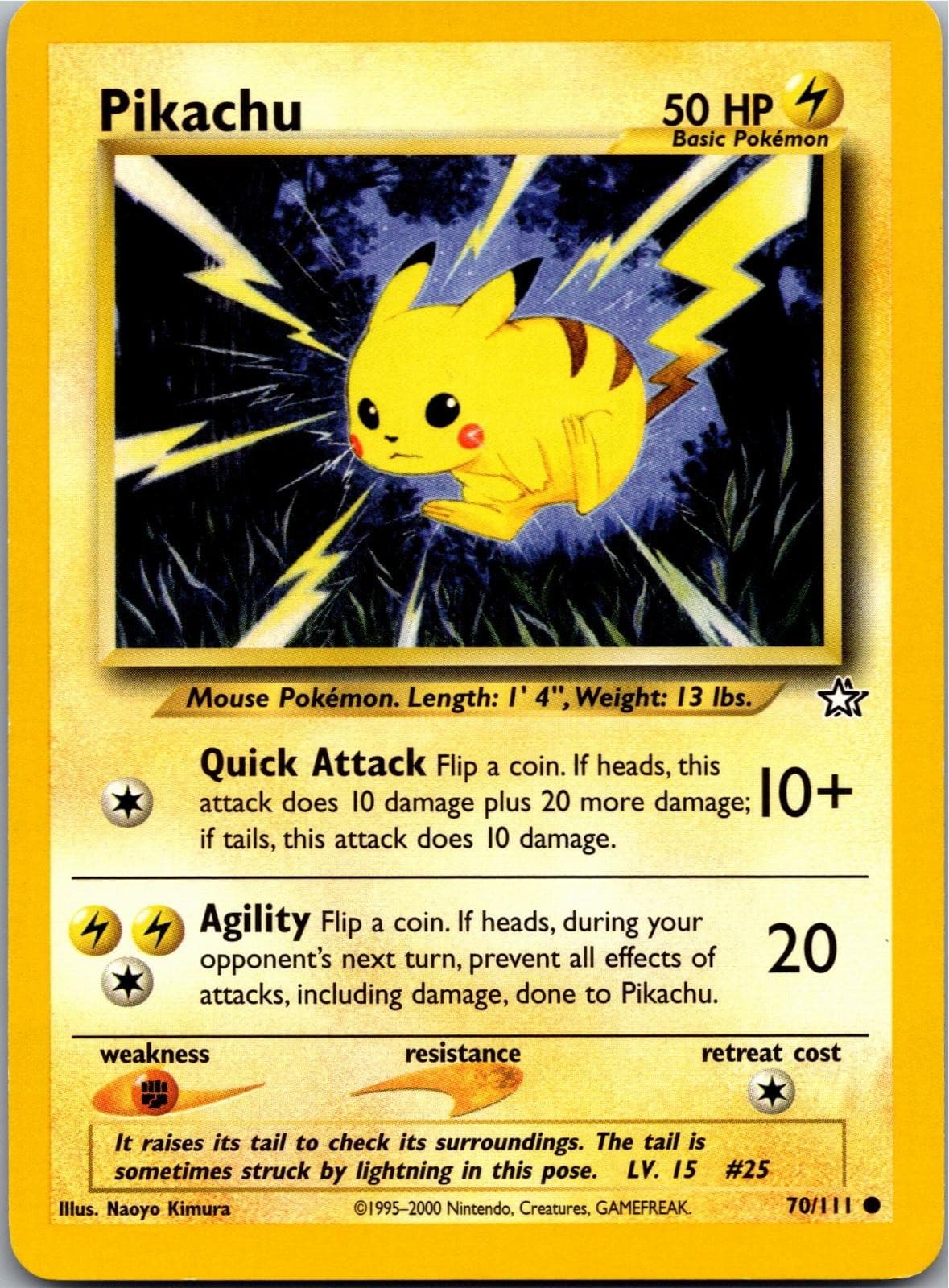 Pikachu 70/111 Common Neo Genesis Pokemon Unlimited Near Mint