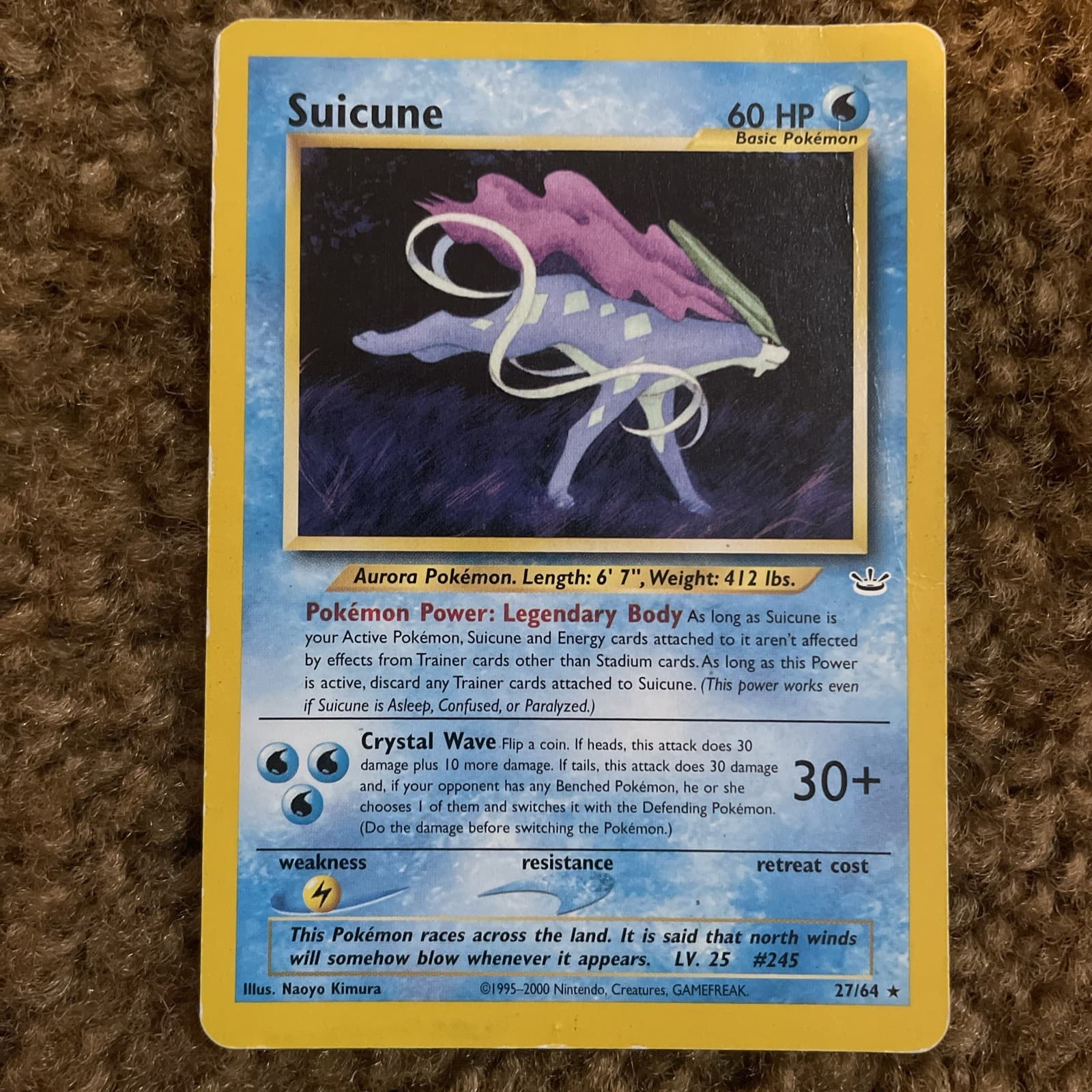 Suicune Neo Revelation Pokemon Card 27/64 Non-Holo TCG