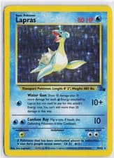 POKEMON TCG LAPRAS FOSSIL 10/62 UNLIMITED HOLO R NM