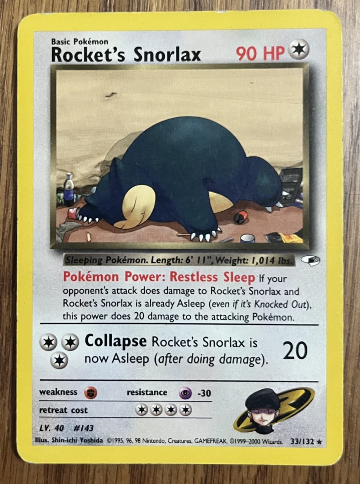 Rocket's Snorlax 33/132 Gym Heroes Pokemon TCG