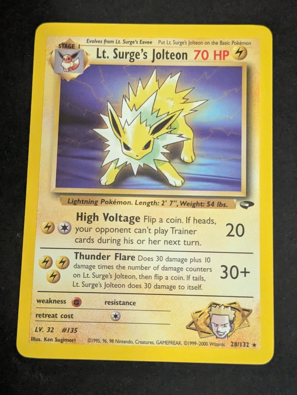Lt. Surge's Jolteon 28/132 Gym Challenge NM Pokemon