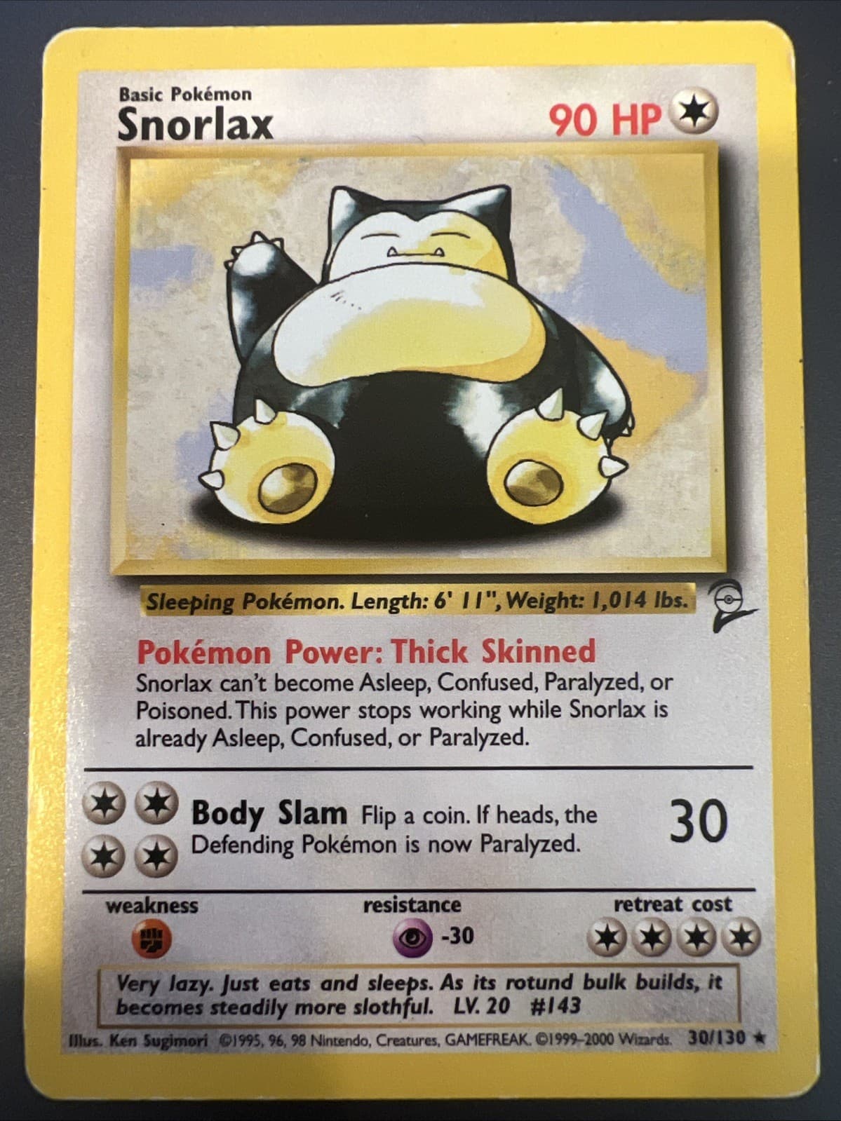 Snorlax 30/130 Base Set 2 MP Pokemon