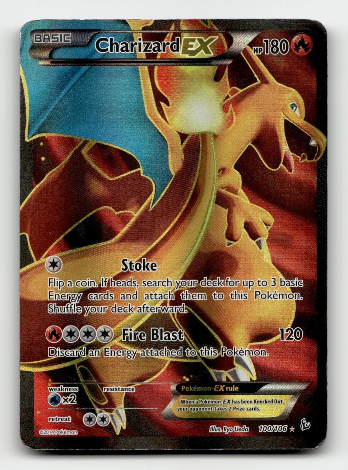 Charizard EX (100 Full Art) 100/106 XY - Flashfire Holofoil Pokemon
