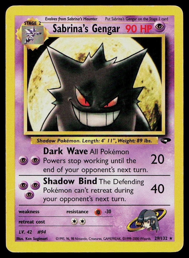Pokemon Card Gym Challenge Sabrina's Gengar 29/132 Unlimited Rare