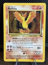 Moltres Fossil Set 12/62 Unlimited Holo Pokemon TCG Card - Vintage CB