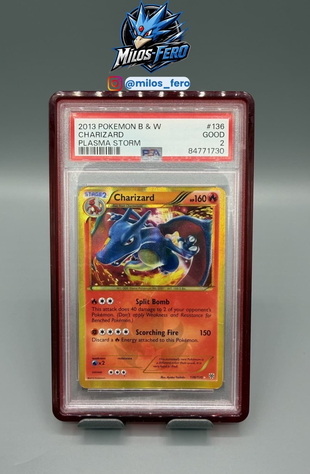 CHARIZARD PLASMA STORM POKEMON BLACK & WHITE PLASMA STORM 2013 136 PSA 2 GD