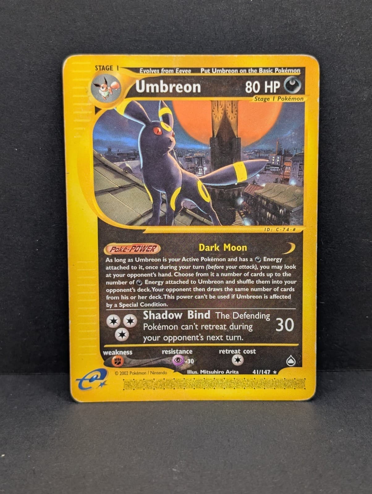 Umbreon 041/147 Aquapolis Non-Holo Ultra Rare Pokemon TCG Nintendo Eevee MP