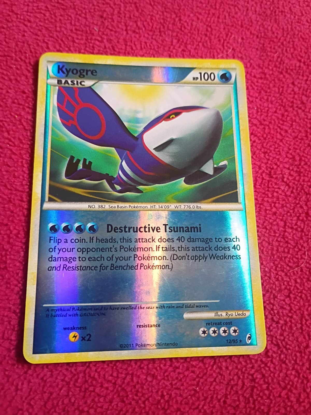 Kyogre 12/95 HOLO Rare Pokemon Card Call of Legends - 2011 Estate Find