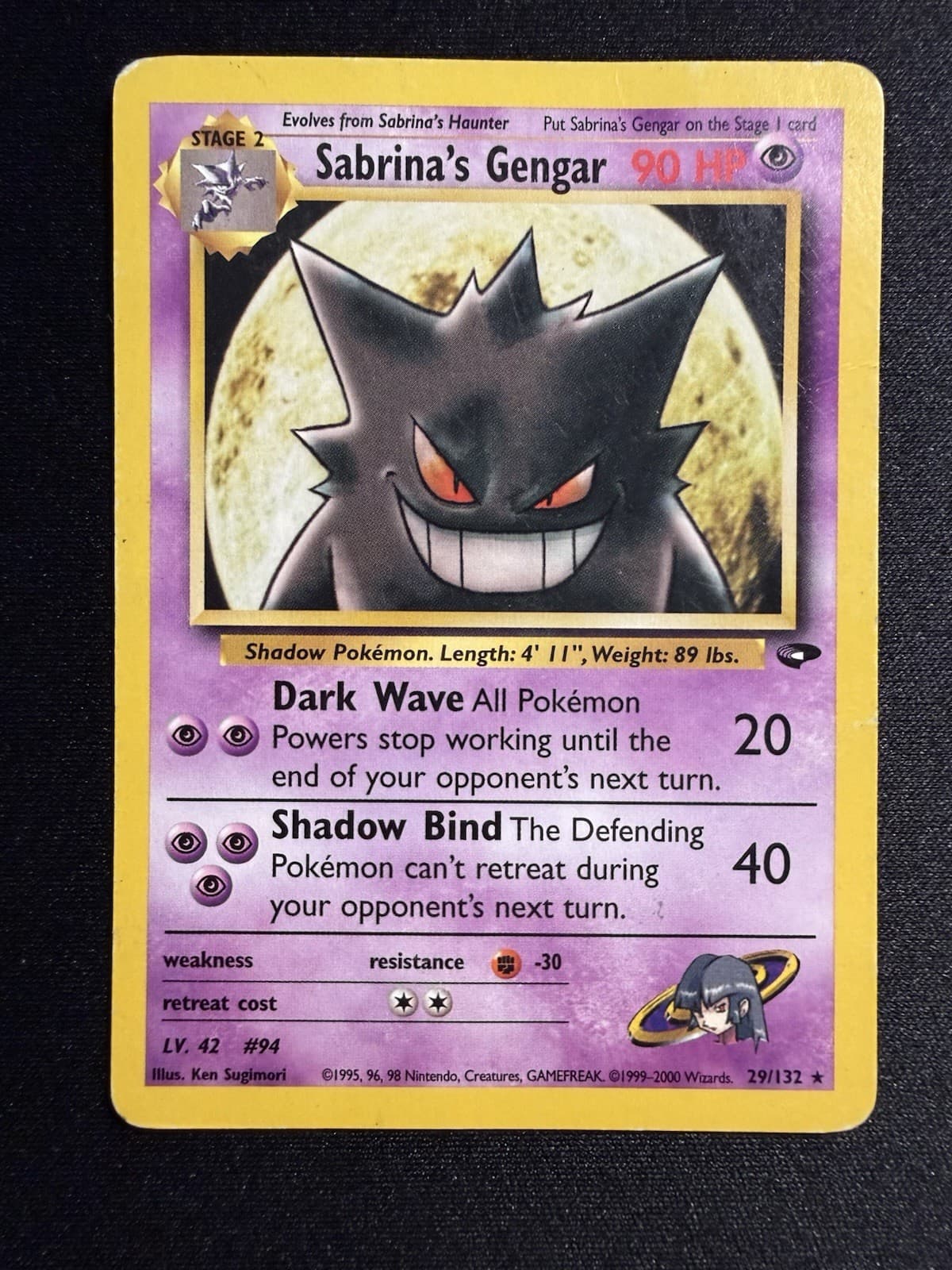 Sabrina's Gengar 29/132 Gym Challenge Pokemon Unlimited Rare LP-MP