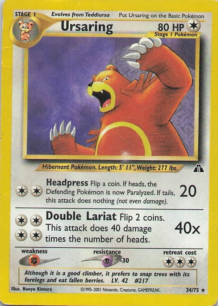 Ursaring (34) Unlimited Rare Neo Discovery 34/75 HP