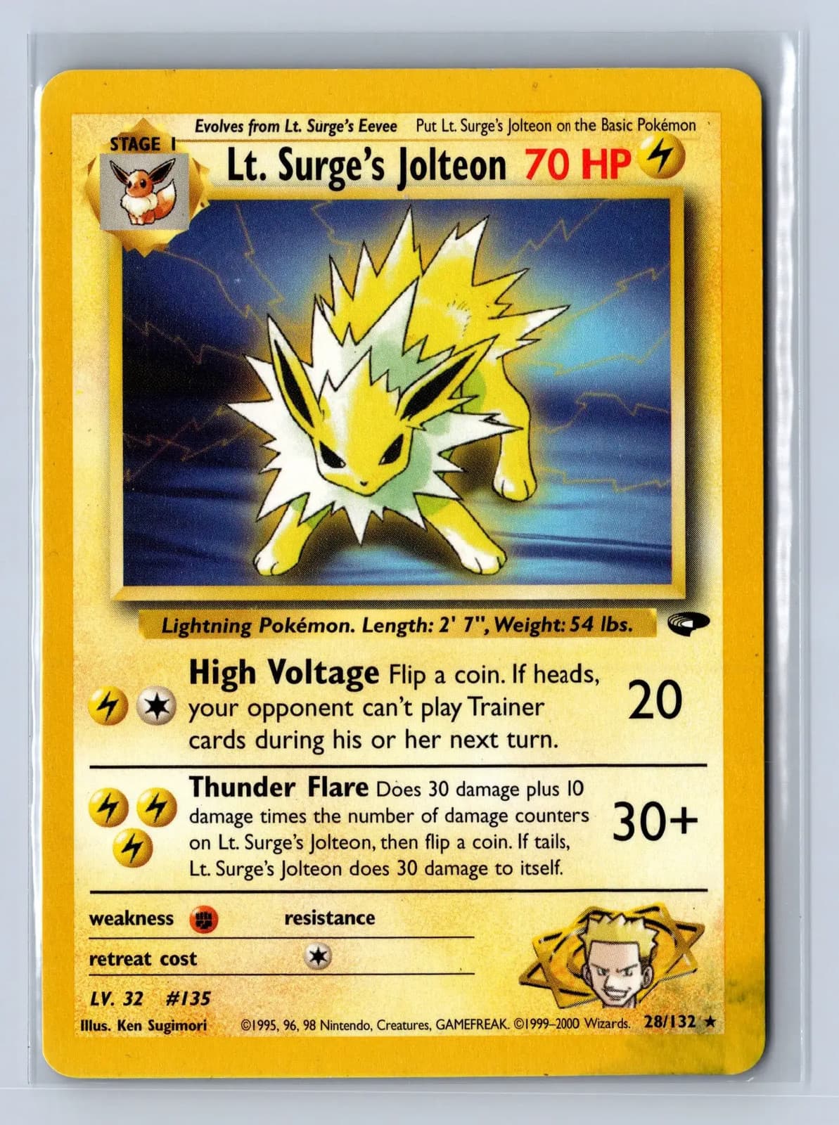 2000 Pokemon Gym Challenge LT. Surge's Jolteon #28/132 MP