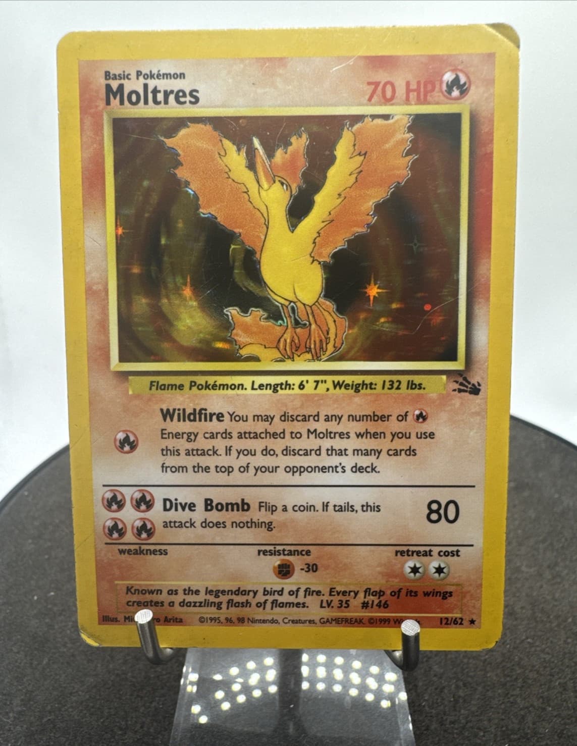 Pokémon TCG Moltres 12/62 Holo Unlimited Rare Fossil Set