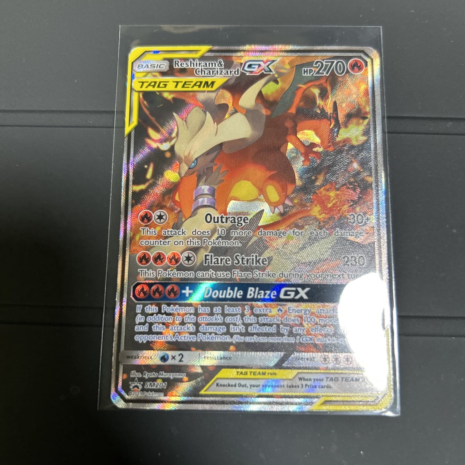 Reshiram & Charizard GX SM201 Holo Tag Team Sun & Moon Promo Pokemon English