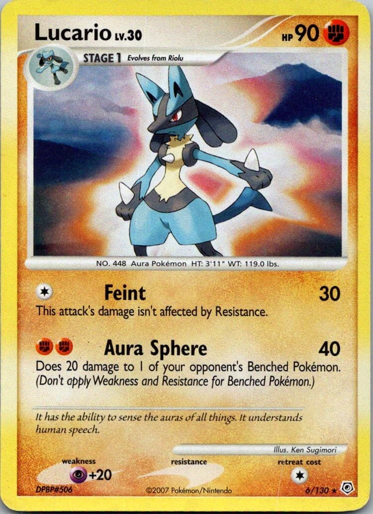 Lucario Holo Rare Diamond and Pearl 6/130 MP