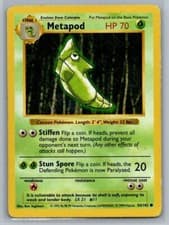 Metapod 54/102 Base Set Common Shadowless Pokémon TCG 1999