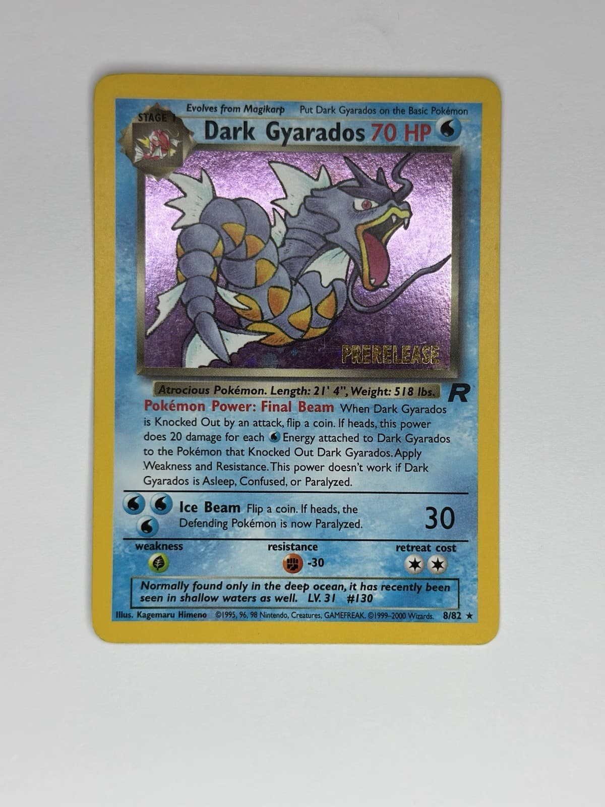 Dark Gyarados 8/82 Holo Team Rocket Prerelease Promo Pokemon LP TCG
