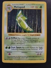 Pokemon TCG Card Shadowless Base Set 1999 - Metapod 54/102