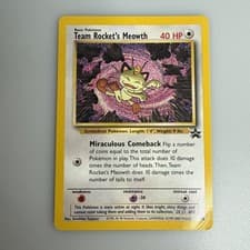 TEAM ROCKET'S MEOWTH Pokemon WOTC Black Star Promo Card # 18 MP-HP