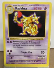 Pokemon Cards Kadabra  1st Edition Base Set Shadowless 32/102