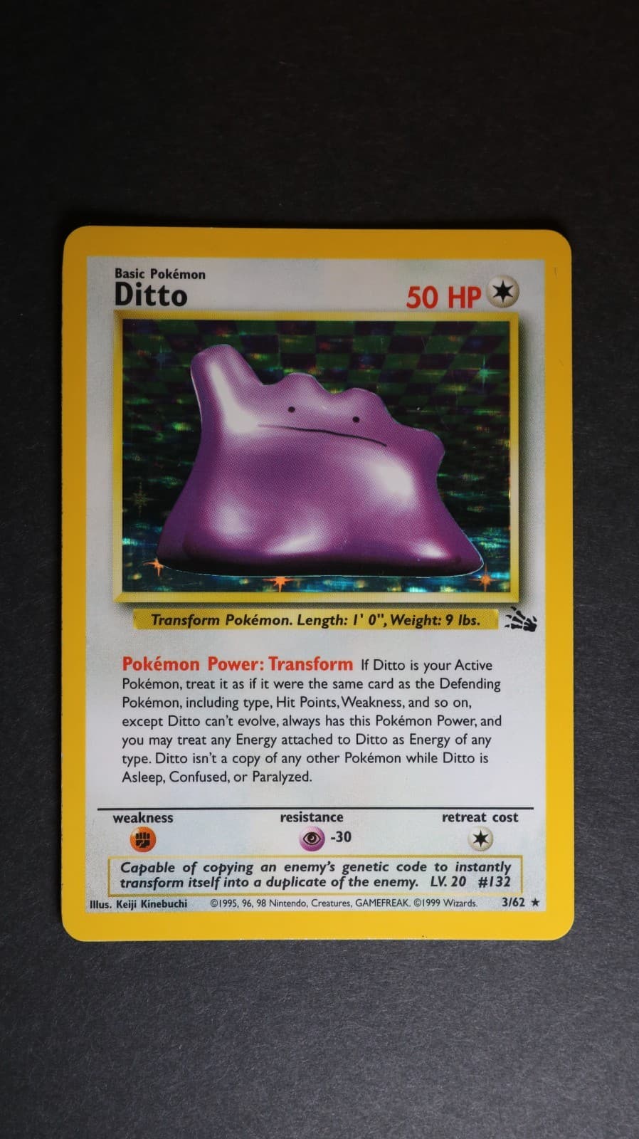 Pokémon TCG Ditto Fossil	3/62 1999 Holo Unlimited