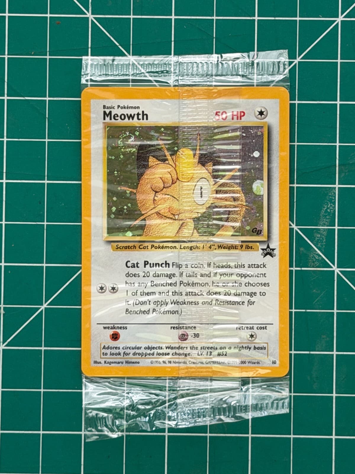 Factory Sealed Meowth #10 GB Black Star Stamped Promo Holo WotC Pokemon Card
