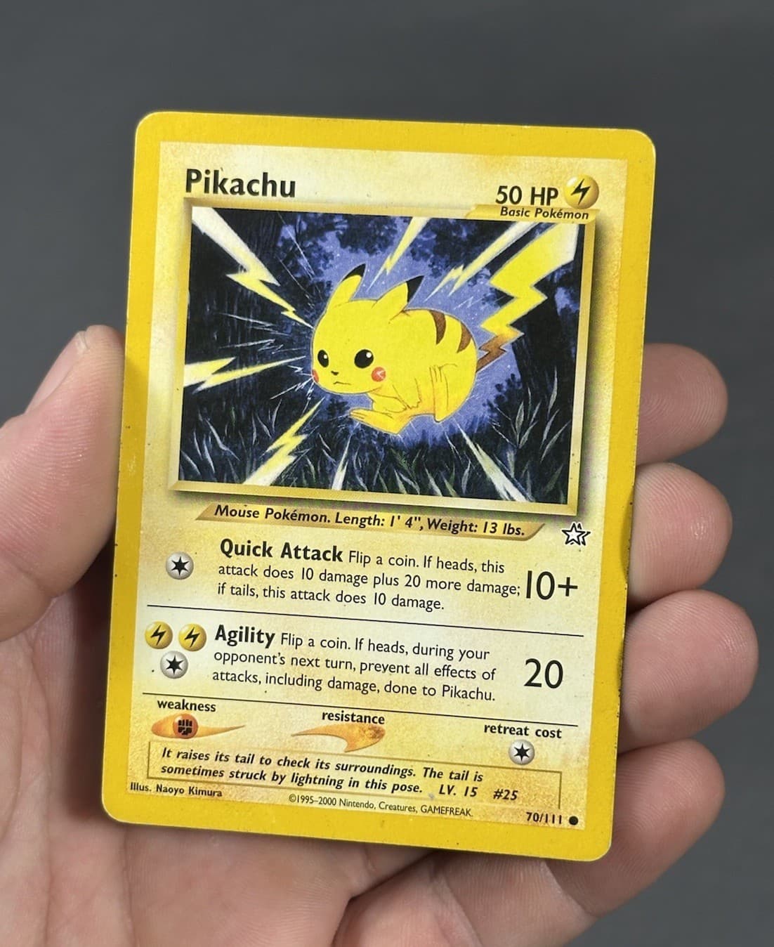 Pikachu 70/111 Common Neo Genesis Pokemon Unlimited TCG 2000 MP-HP