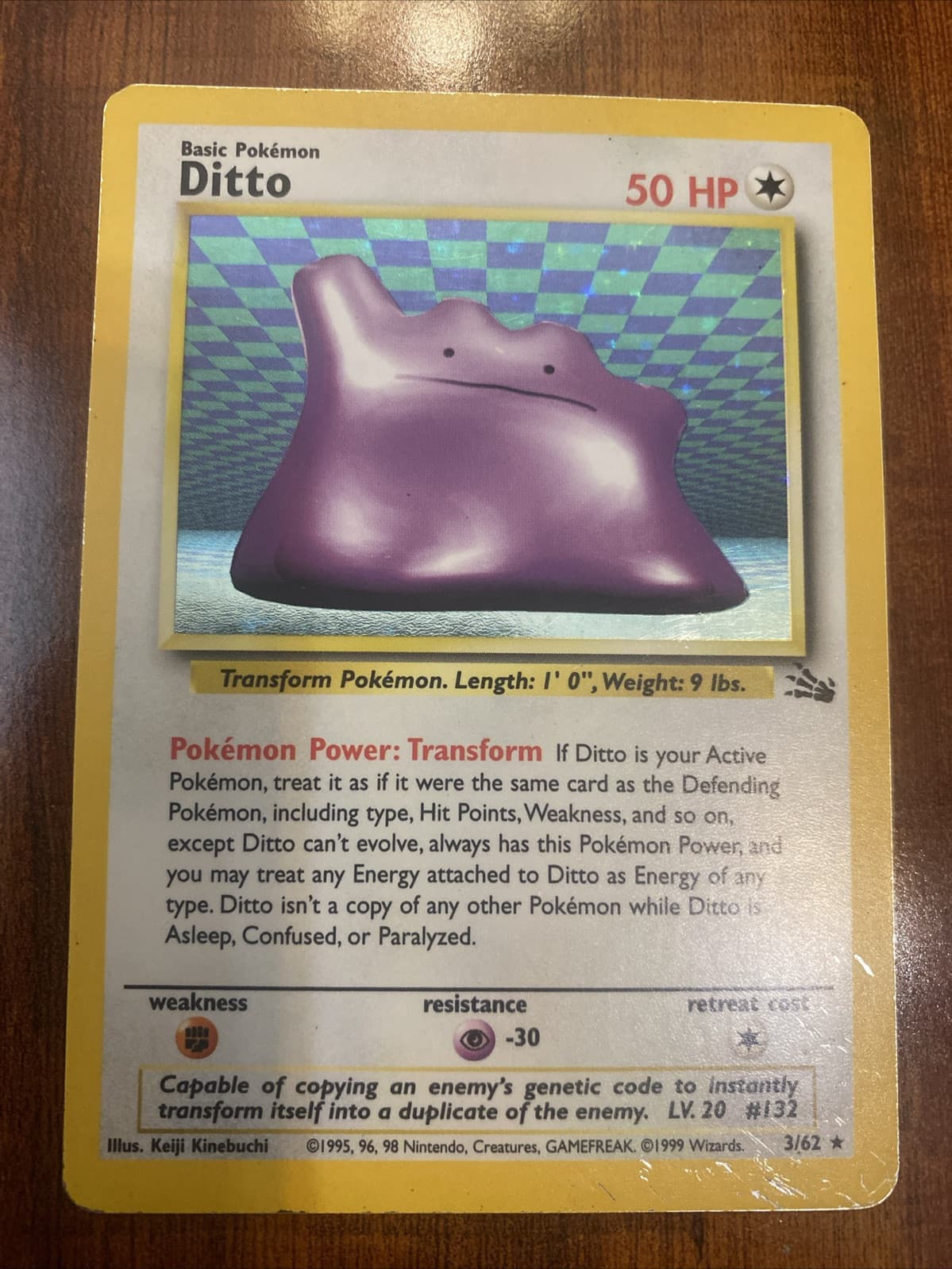 Pokemon Ditto Unlimited Fossil 3/62 Vintage Holo Rare MP/HP