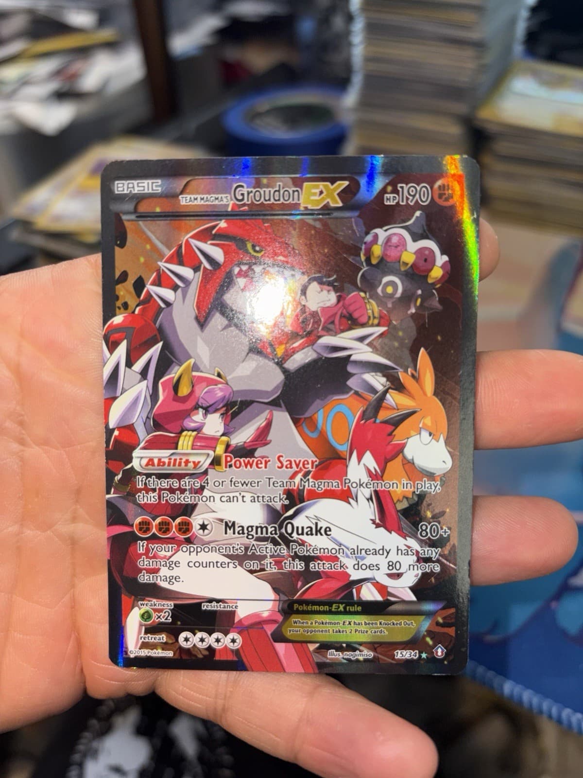 Team Magma's Groudon EX 15/34 Double Crisis Holo MP