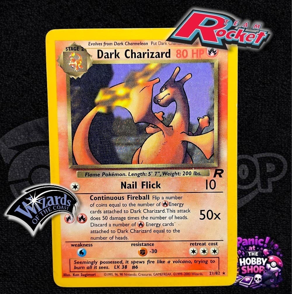 Dark Charizard 21/82 Team Rocket Pokemon TCG WoTC  Vintage 2000 MP