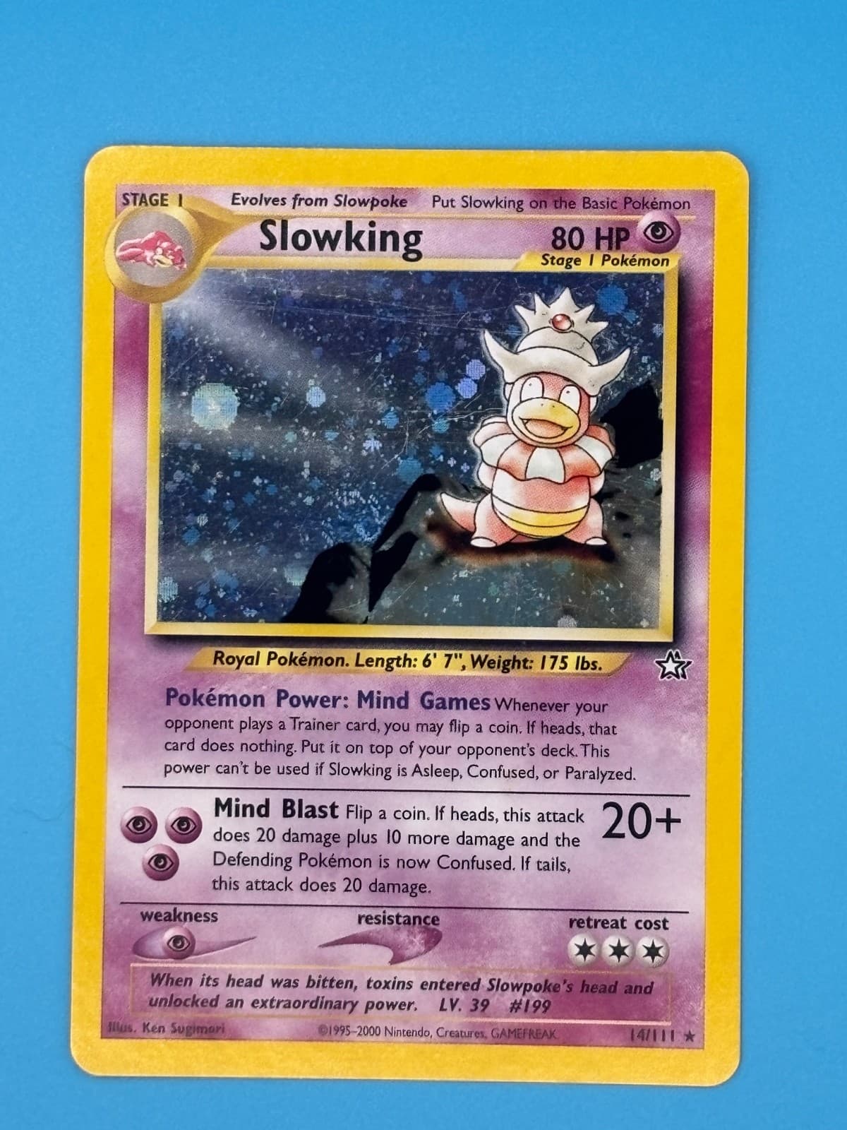 Pokémon  Slowking 14/111 Neo Genesis Holo Rare Unlimited English 2000 Holo Swirl