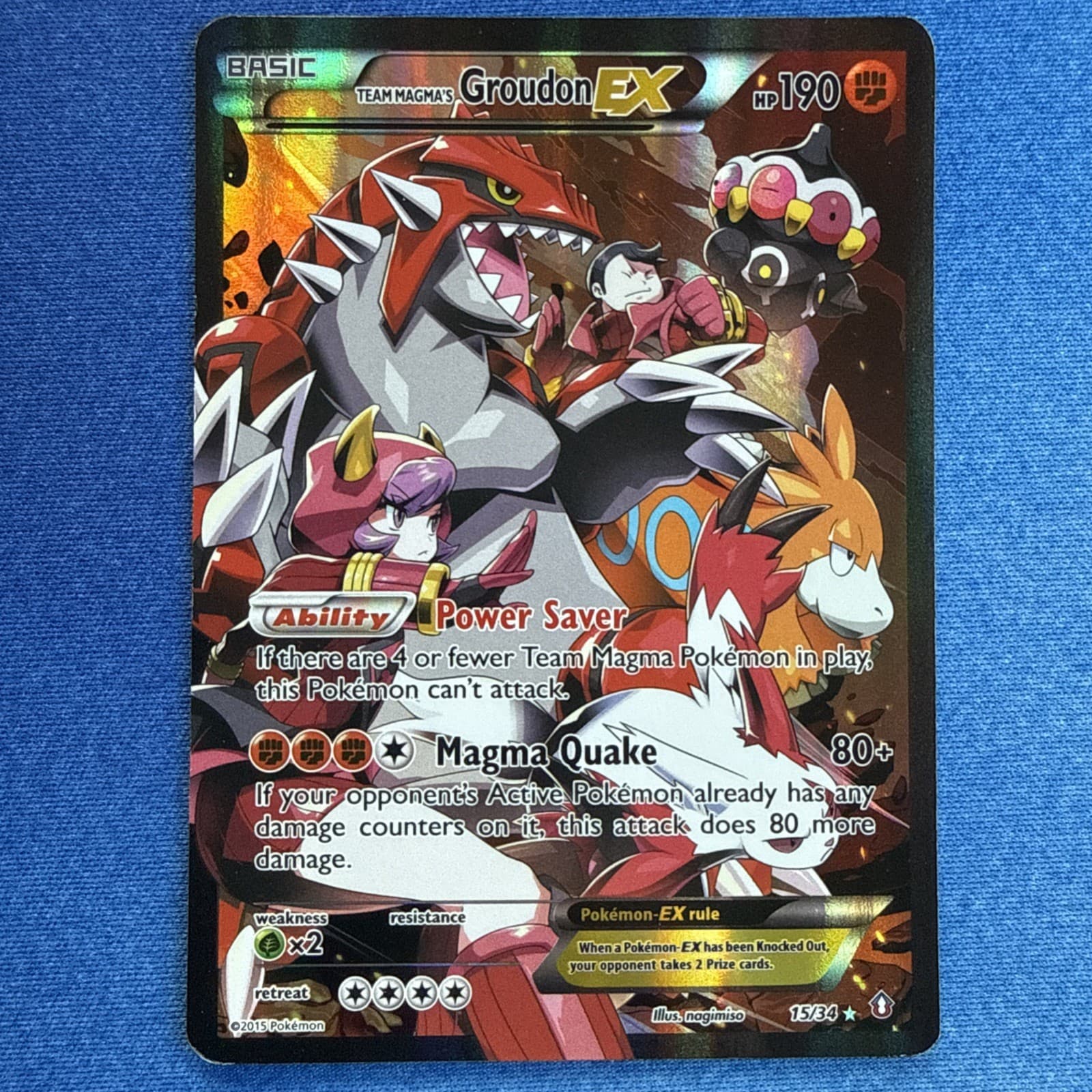 Team Magma's Groudon EX Double Crisis 15/34 - Full Art Holo Rare