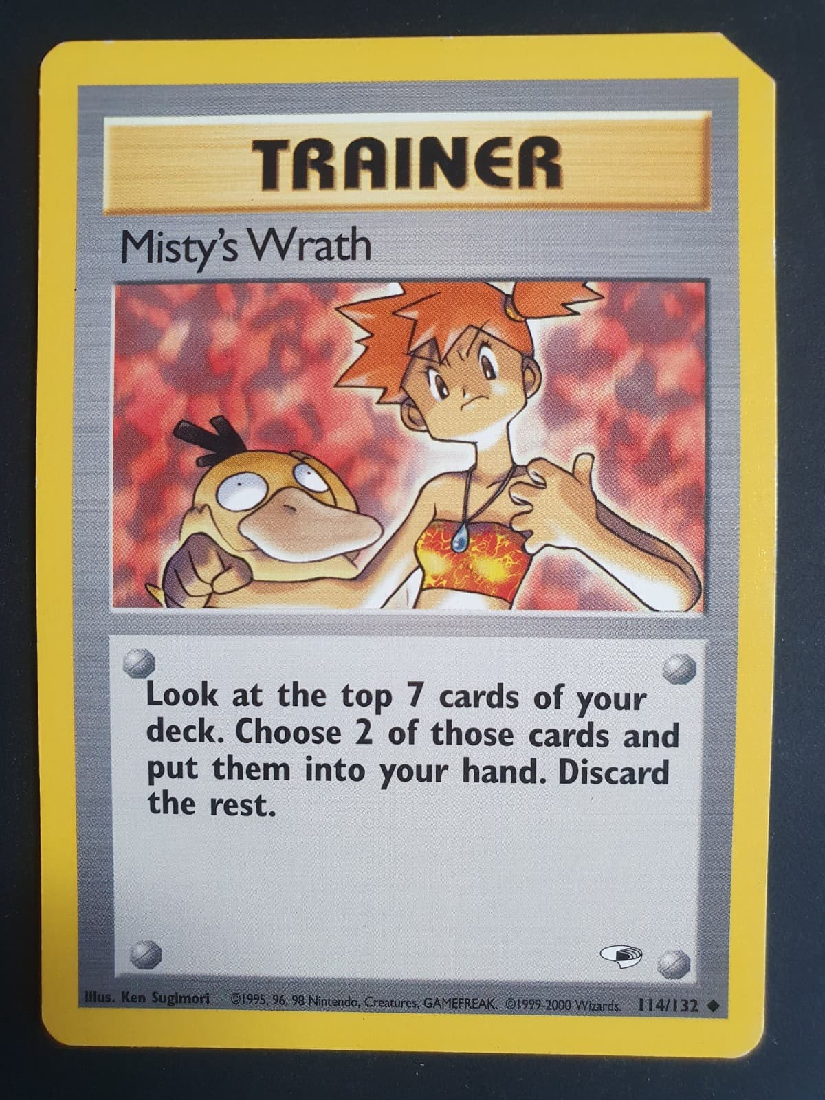 Misty's Wrath 114/132 Trainer - Gym Heroes - Pokemon Card - Miscut - Excellent