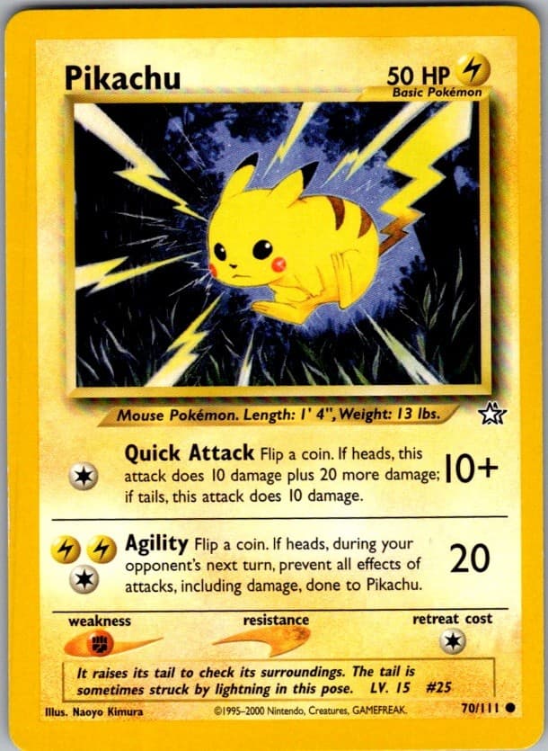 Pikachu 70/111 Common Neo Genesis Pokemon Unlimited Near Mint