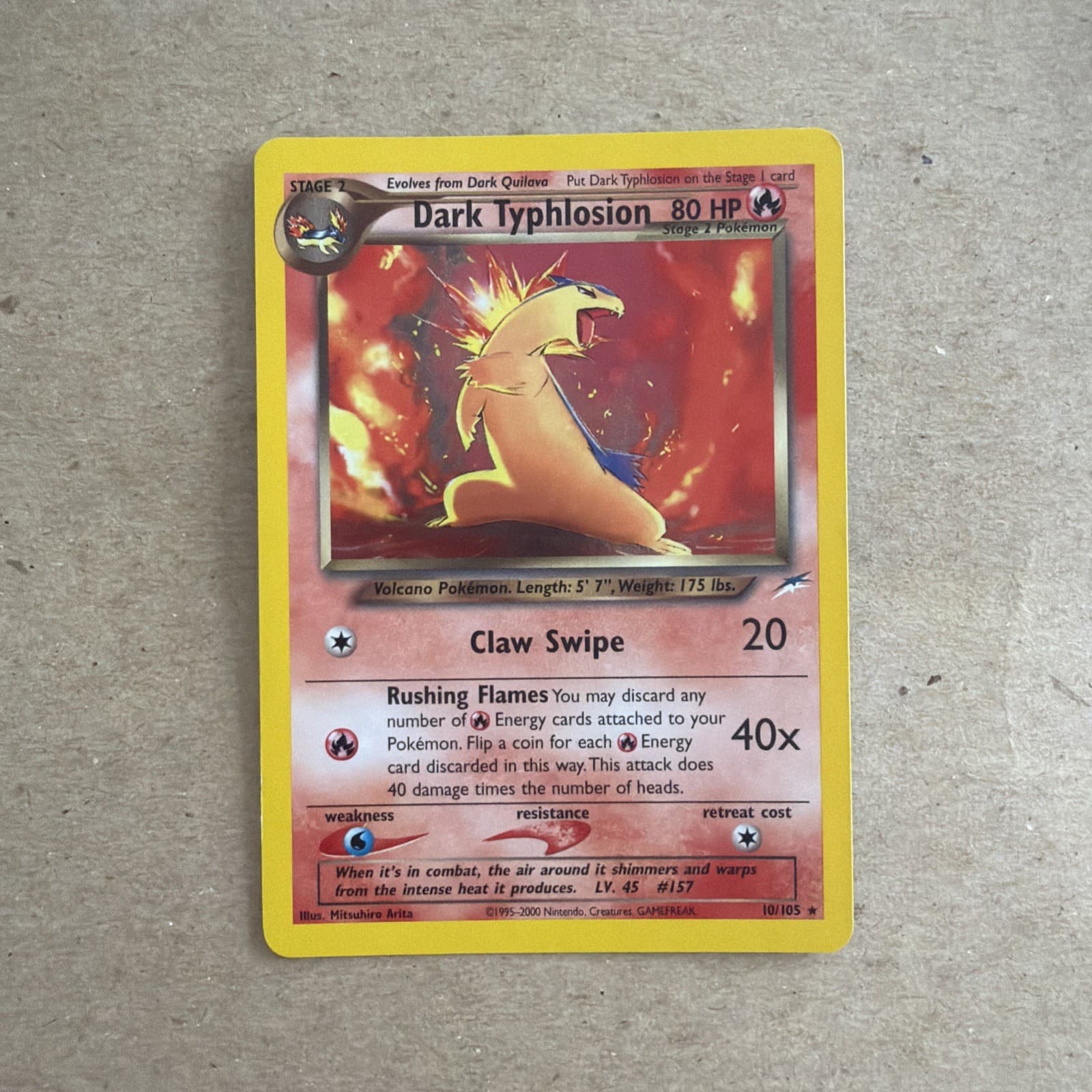 2000 Pokemon Neo Destiny Dark Typhlosion Card 10/105