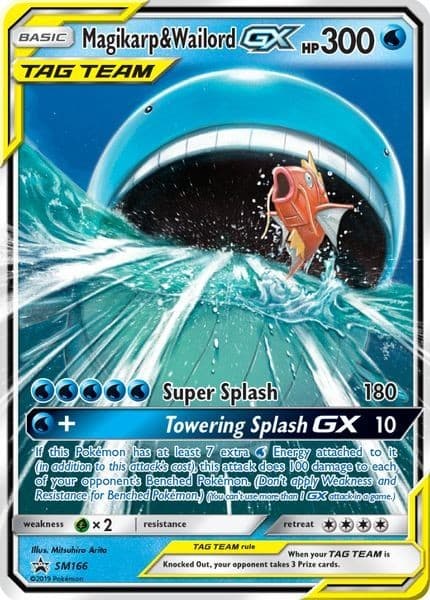 Magikarp & Wailord GX - SM166 - SM Black Star Promo PL/MP, English Pokemon Promo
