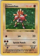 Pokemon TCG Hitmonchan Holo Rare Base Set (Shadowless) 007/102
