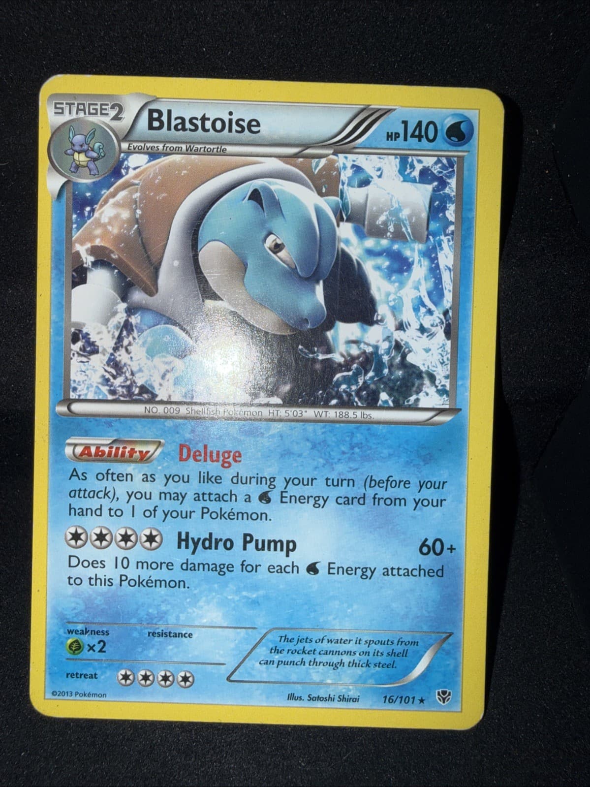 Pokémon TCG Blastoise 16/101 Plasma Blast Non-Holo Rare HP