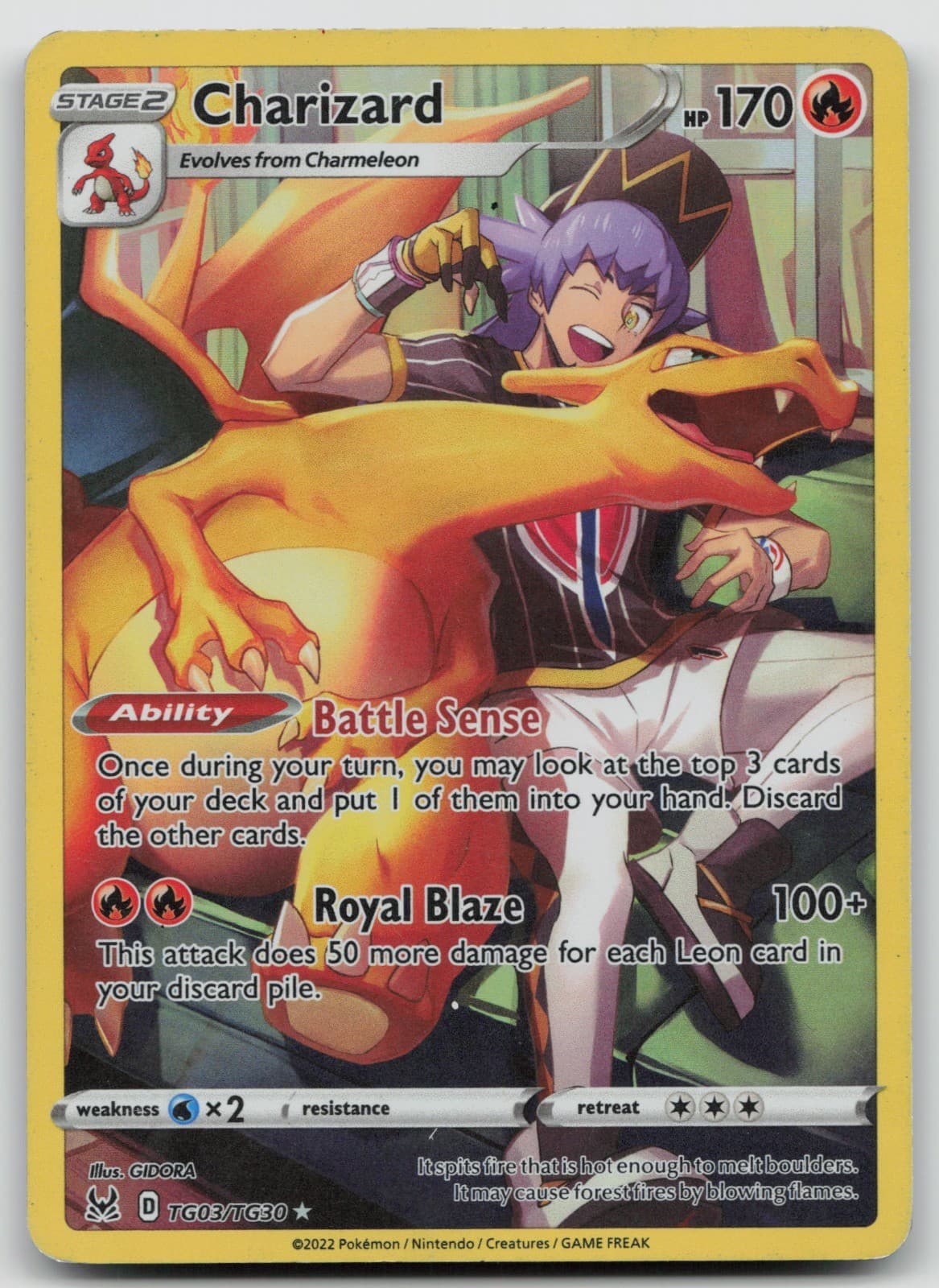 Charizard Holo SWSH11: Lost Origin Trainer Gallery TG03/TG30 MP