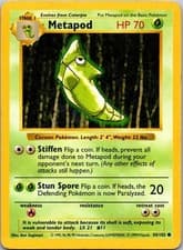 1999 Metapod Base Set (Shadowless) LP Common 054/102 Unlimited