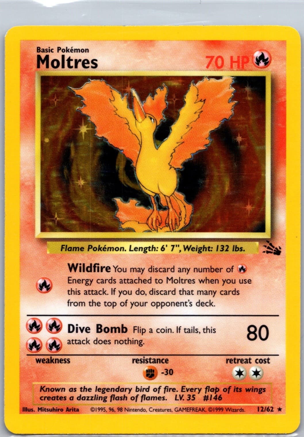 Moltres (12) Holo Rare Fossil 12/62 LP