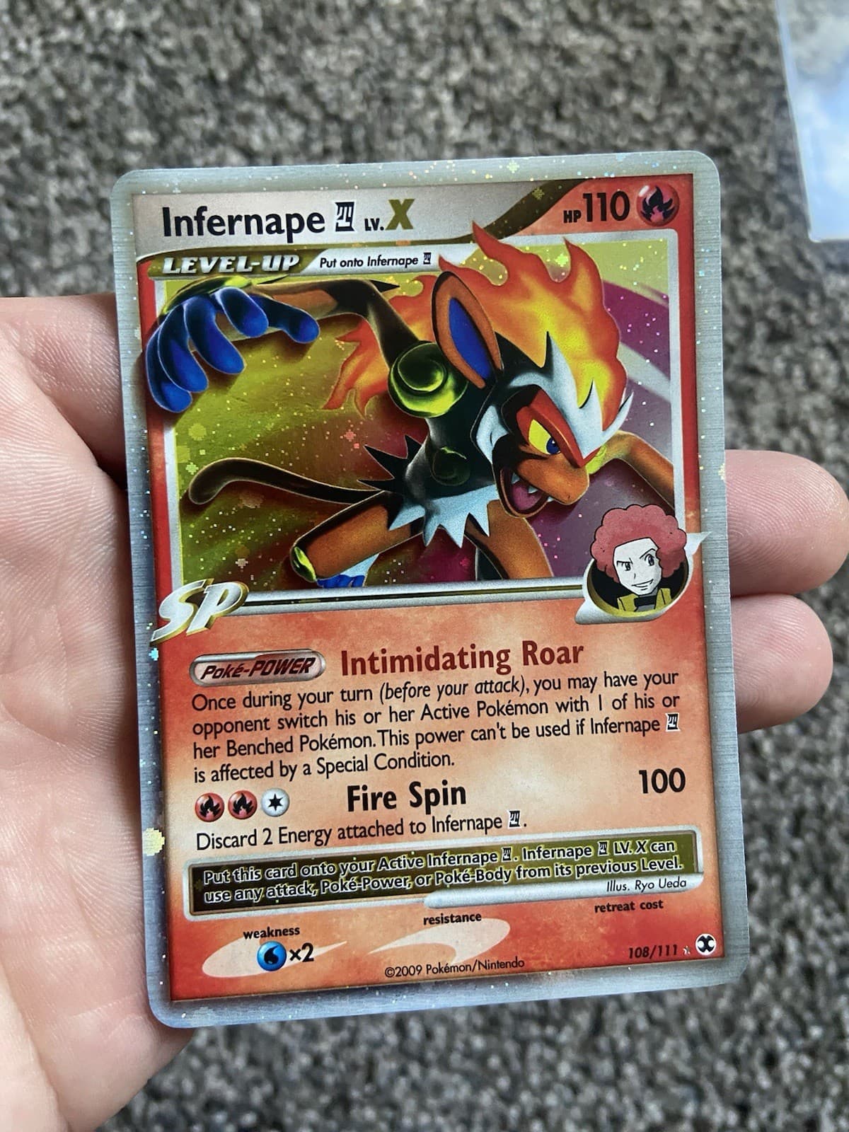 Infernape E4 Lv.X 108/111 Rising Rivals Ultra Rare Holo 110 HP 2009 Pokémon 
