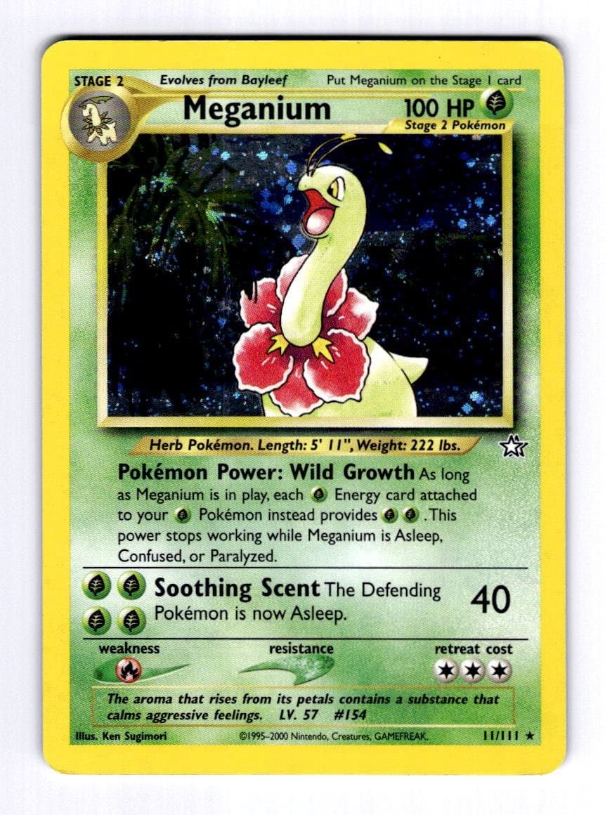 Meganium (11) Neo Genesis #011 (2000) Holo MP Pokemon