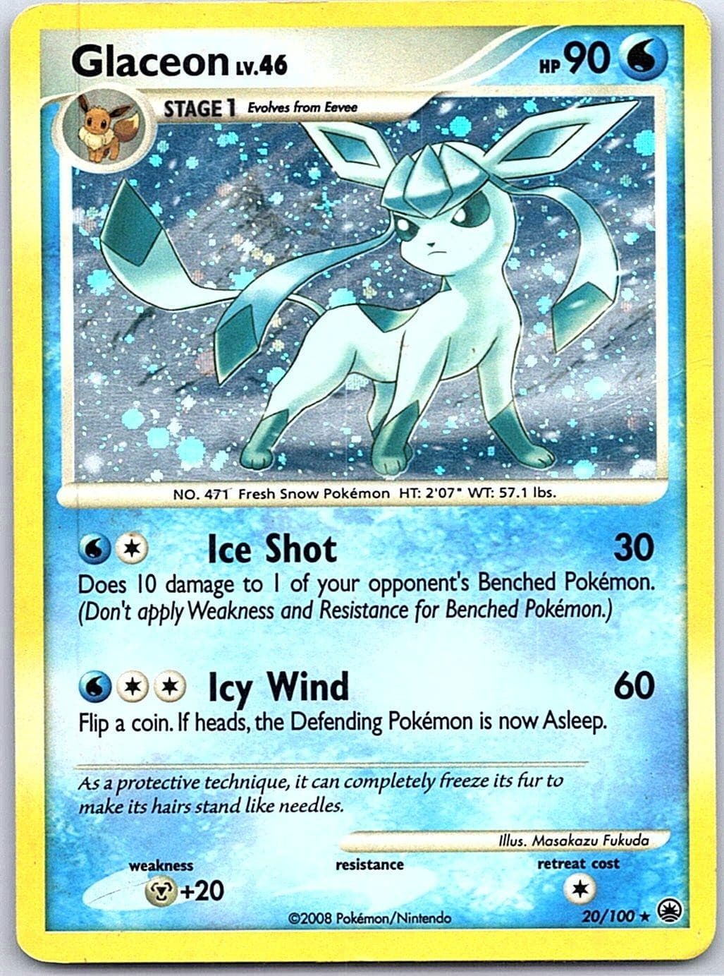 Glaceon (DP Majestic Dawn) 20/100 Holo Rare Deck Exclusives Pokemon MP