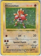 Pokemon TCG Hitmonchan Holo Rare Base Set (Shadowless) 007/102