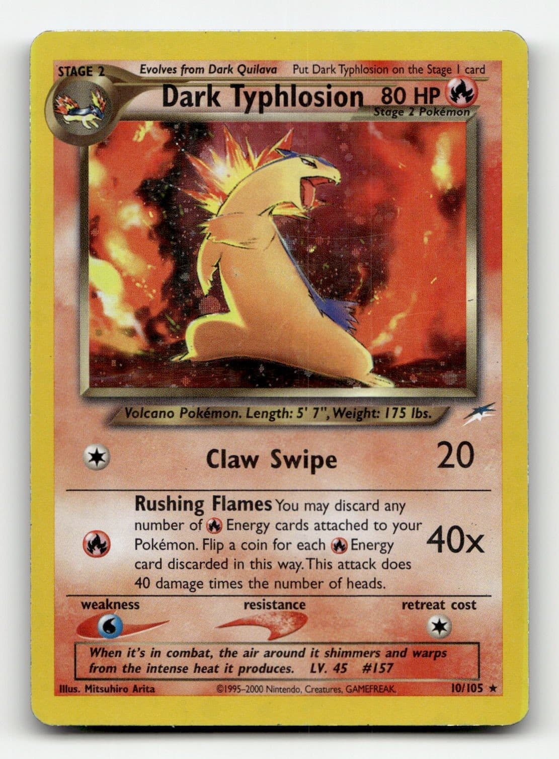 Dark Typhlosion 010/105 Neo Destiny Unlimited Holofoil Pokemon